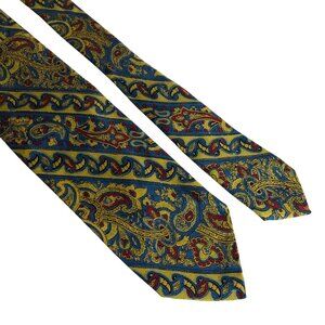 Robert Talbott Ancient Madder Silk Tie Blue Yellow Paisley Mens Necktie Office